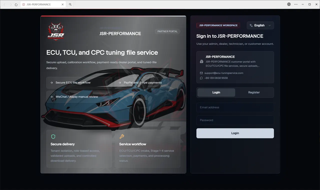 Current JSR-Performance portal screen